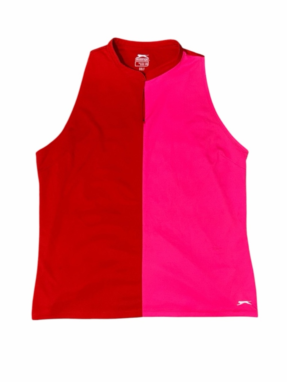 SLAZENGER Women's Red & Hot Pink Colorblock Sleeveless top